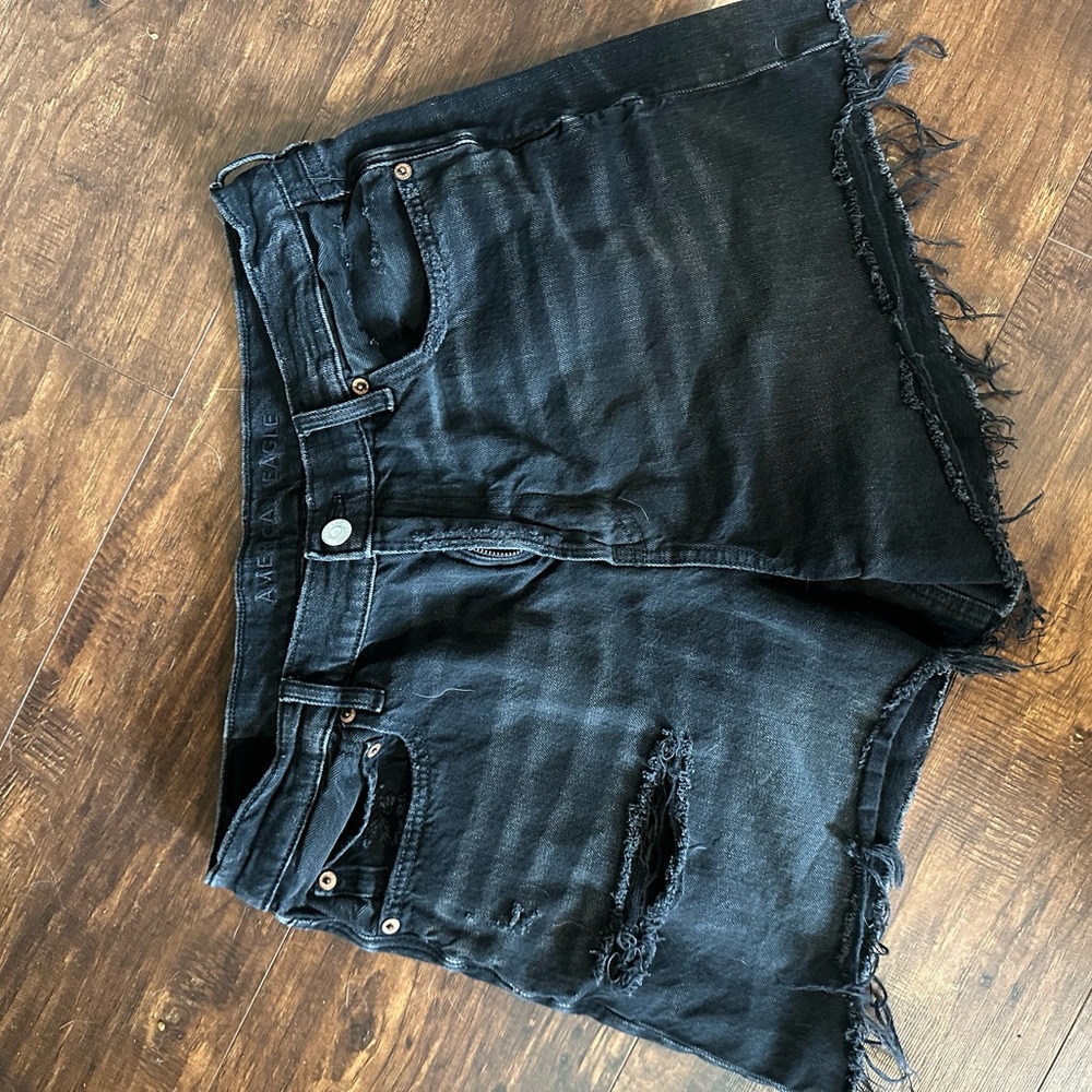 Black American eagle  Distressed Denim Shorts